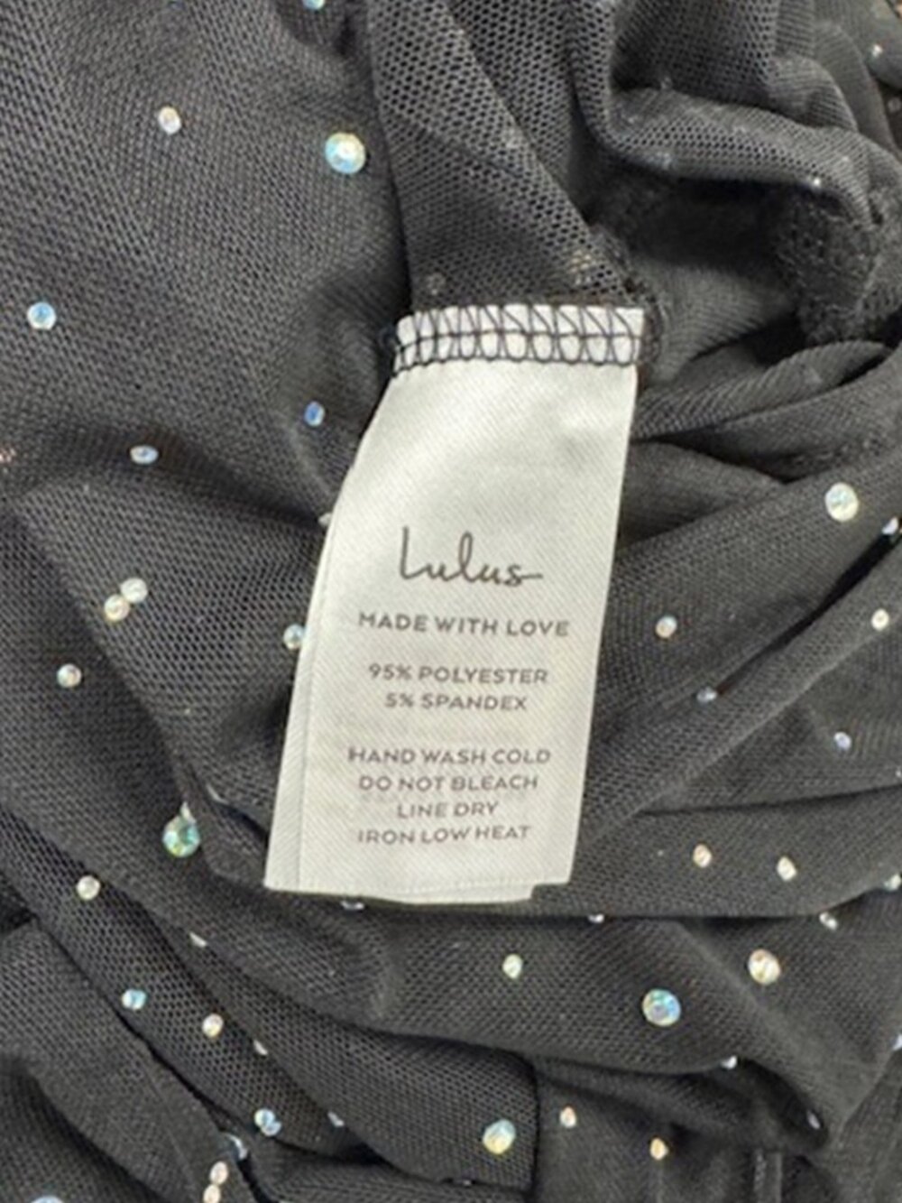 NWT Lulus Daring Sparkle Black Sheer Mesh Rhinestone Maxi Dress (size XS) - Picture 6 of 7